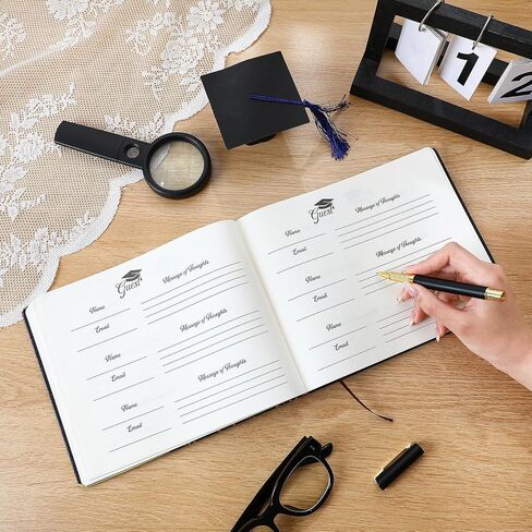 Patelai Class Reunion Guest Book with Pen Gensing Themkeaking Decorations College High School Scip and Write ، 112 Pages (Black ، Class Reunion) in Kuwait
