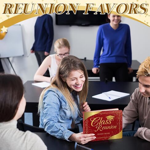 Patelai Class Reunion Guest Book with Pen Gensing Themkeaking Decorations College High School Scip and Write ، 112 Pages (Black ، Class Reunion) in Saudi Arabia
