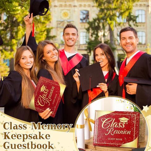 Patelai Class Reunion Guest Book with Pen Gensing Themkeaking Decorations College High School Scip and Write ، 112 Pages (Black ، Class Reunion) in Saudi Arabia