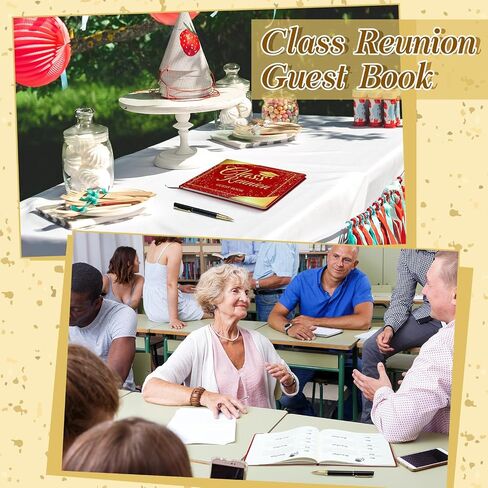 Patelai Class Reunion Guest Book with Pen Gensing Themkeaking Decorations College High School Scip and Write ، 112 Pages (Black ، Class Reunion) in Saudi Arabia