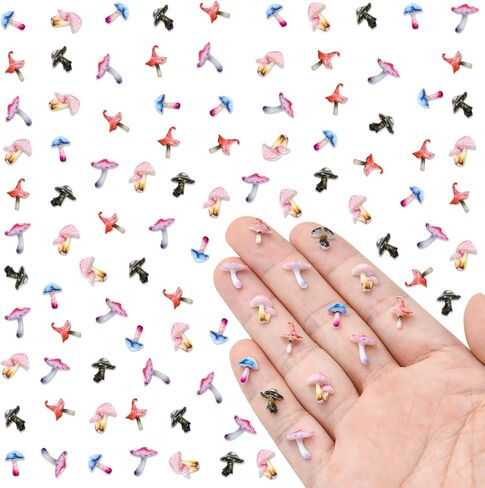 200 Pieces Tiny Mushroom Decor for Dollhouse Miniatures Mini Mushroom for Crafts Micro Resin Things for Dollhouse Fairy Garden Micro Landscaping Decoration in Saudi Arabia