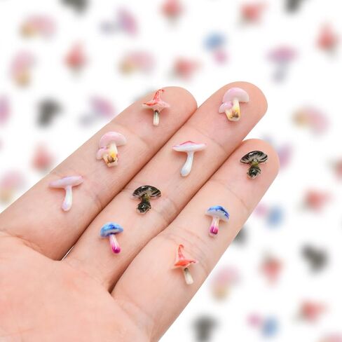 200 Pieces Tiny Mushroom Decor for Dollhouse Miniatures Mini Mushroom for Crafts Micro Resin Things for Dollhouse Fairy Garden Micro Landscaping Decoration in Saudi Arabia