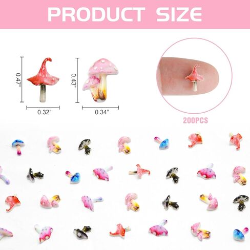 200 Pieces Tiny Mushroom Decor for Dollhouse Miniatures Mini Mushroom for Crafts Micro Resin Things for Dollhouse Fairy Garden Micro Landscaping Decoration in Saudi Arabia