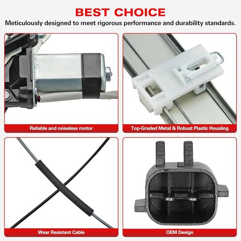 BDFHYK 741-556 Power Window Regulator with Motor Front Left for 1999 2000 Grand Cherokee 99 00 55076467AB 55076467AC 55076467AD in Kuwait