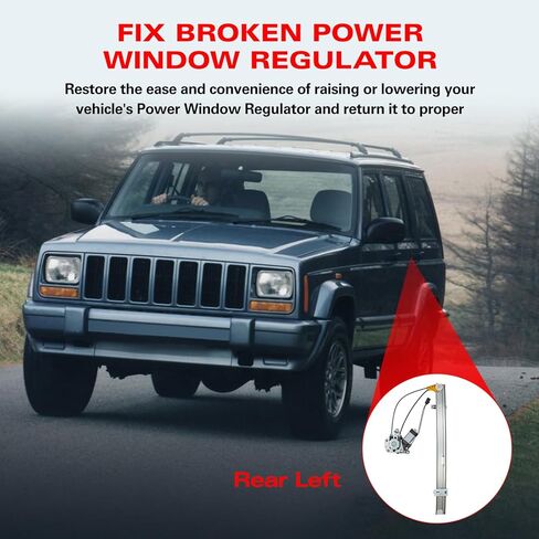 BDFHYK 741-556 Power Window Regulator with Motor Front Left for 1999 2000 Grand Cherokee 99 00 55076467AB 55076467AC 55076467AD in Kuwait
