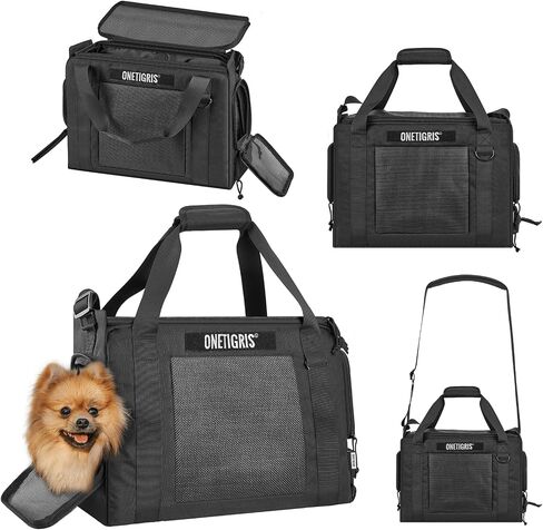 Onetigris Portable Pet Carrier for Small Puppy Dog and Cat, Multi Carry Way Soft Sided Carrier, Lightweight Adjustable Travel Pet Carrier for Outdoor Walking, Vet Visit, Camping, Up to 12lbs in Saudi Arabia
