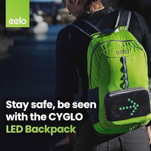 حقيبة ظهر Cyglo للسلامة لركوب الدراجات مع مؤشرات إشارة LED خلفية. حقيبة ظهر عاكسة مع أضواء اتجاه وامضة in Kuwait