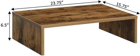Pemberly Row Easy Assembly Small TV/Monitor Riser in Black in Saudi Arabia