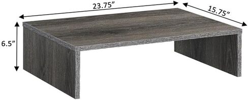 Pemberly Row Easy Assembly Small TV/Monitor Riser in Black in Saudi Arabia