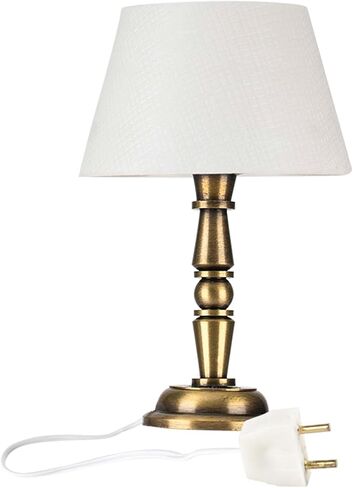 Waldosia 1:12 Scale Dollhouse Miniature 12 Volts Powered Table Lamp (Brass) in Saudi Arabia