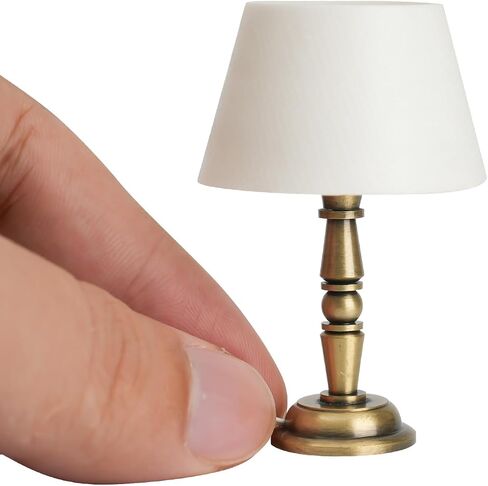 Waldosia 1:12 Scale Dollhouse Miniature 12 Volts Powered Table Lamp (Brass) in Saudi Arabia