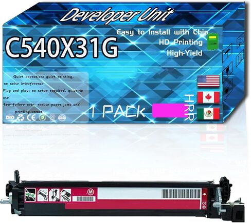 C540X31G Developer Unit Compatible for Lexmark C540N C543DN C544DN C544DTN C544DW Printers, High Production Replacement (1 Pack Black) in Kuwait