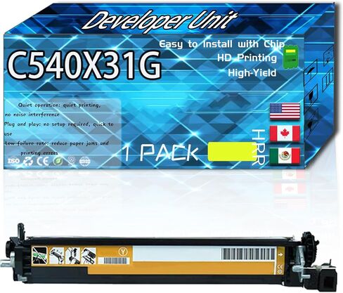 C540X31G Developer Unit Compatible for Lexmark C540N C543DN C544DN C544DTN C544DW Printers, High Production Replacement (1 Pack Black) in Kuwait