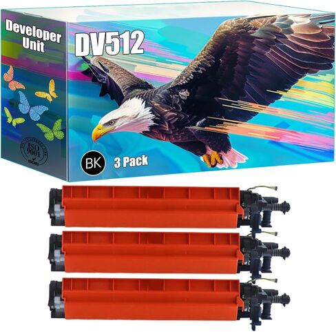 DV512 Developer Unit Compatible for Konica Minolta bizhub C284e C364 C364e C454 C454e C554 C554e Printers, High Yield 300000 Pages, Bright Colors Clear Printing (4-Pack BK/C/M/Y) in Kuwait