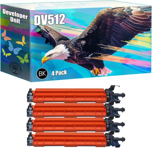 DV512 Developer Unit Compatible for Konica Minolta bizhub C284e C364 C364e C454 C454e C554 C554e Printers, High Yield 300000 Pages, Bright Colors Clear Printing (4-Pack BK/C/M/Y) in Kuwait