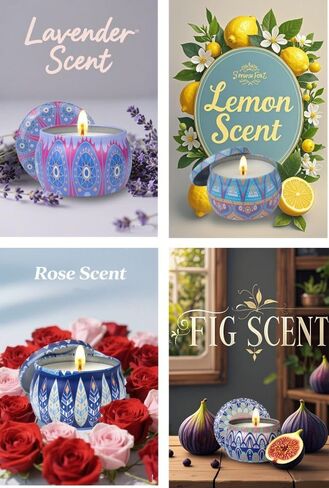 Scented Candles Gifts Set for Women, 4 Pack Aromatherapy Candles for Home Scented, Stress Relief Gifts for Women, Ideal for Birthday, Christmas, Thanksgiving, Mother's Day in Saudi Arabia