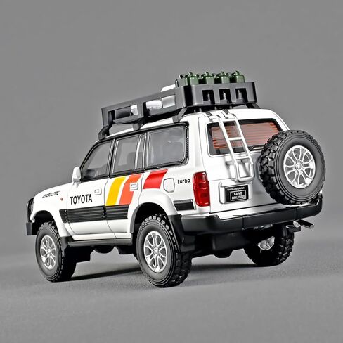 سيارات للأولاد 1/24 DIECAST CAR LAND CRUISER LC80 ، وسحب السيارات مع الخفيفة والصوت ، والمعادن المصبوبة للمعادن طراز سيارات قابلة للتحصيل ، والسيارات للأطفال الذين تتراوح أعمارهم بين 4-8 （أبيض） in Kuwait