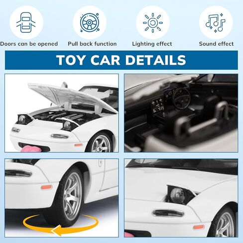 ألعاب السيارات للأولاد 1 32 سيارات Diecast لسيارة Mazda Miata MX-5 Metal Toy ، متوافقة مع مجموعة Mazda MX5 Collectibles طراز ، وسحب السيارات مع الأضواء والأصوات ، والسيارات للأولاد الذين تتراوح أعمارهم بين 4-7 （أحمر）） in Kuwait