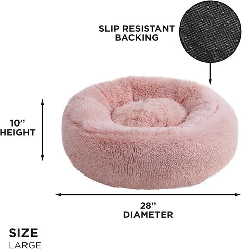 Juicy Couture Devon Faux Fur Large Gray Round Pet Bed for Dogs and Cats in Kuwait