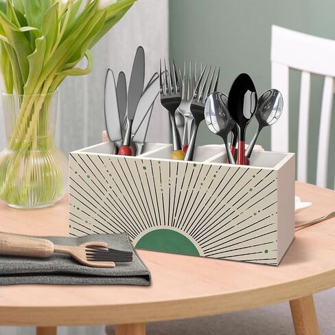 Boho Sunshine Pen Wooden Pen Pencil حامل للملحقات المكتبية ، Sage Green Minimalist Boho Sunshine Sunrise Sunset Wood Makeup Brush Holder Formizer for Vanity Bathroom in Kuwait