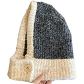 قبعة نسائية شتوية منسوجة من الصوف قبعة بالاكلافا بغطاء للرأس وشاح الرقبة لتدفئة الرقبة في الهواء الطلق قبعات وشاح قبعات مقاومة للرياح قبعة سحب in Kuwait