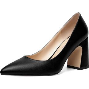 ROSERWISH Womens Sexy Elegant Pointed Toe Slip On Matte Wedding Block High Heel Pumps Dressy Shoes 3.5 Inch