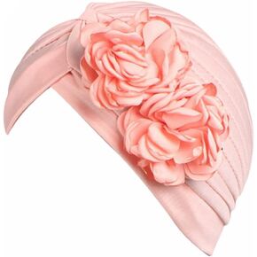 Chemo Headscarf for Women - Solid Ruffle Flower Caps,Turban Beanies Headwrap Hats for Cancer