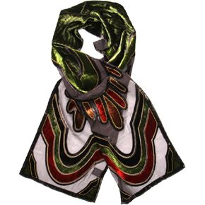 SERENITA Silk Velvet Burnout Elegant Classic Shawl Handmade Soft Lightweight Skinny Long Neck Scarf for Women