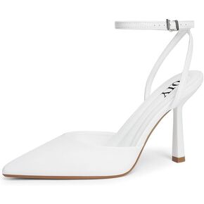 Closed Toe Ankle Strap Heels Women Pumps Pointed Toe Heeled Sandals for Women Stiletto Wedding Dress Shoes