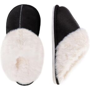 Fuzzy House Slippers for Women,Fluffy Memory Foam House Bedroom Slippers,Womens Shoes Casual Fall,Anti-Skid Plush for Indoor Outdoor Slippers
