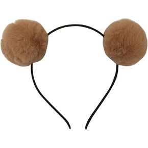 Headband Bear Ears Soft Ball Hairband Headwear Halloween Costume for Girls Women