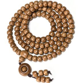 108 Beads 10 mm Mala Beads Bracelet for Men, Wutai Mountain Natural Wood Meditation Prayer Necklace