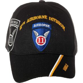 Artisan Owl Officially Licensed US Army 11th Airborne Division Angels Embroidered Black Adjustable Baseball Cap