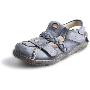 TMA EYES Women's Braided Closed-Toe Leather Sandal