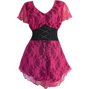 Dare to Wear Victorian Gothic Boho Women's Plus Size Sweetheart Corset Top