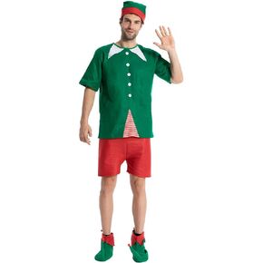 EraSpooky Elf Costume Adult and Child Christmas Fancy Dress Costume Santa Helper Xmas Outfit