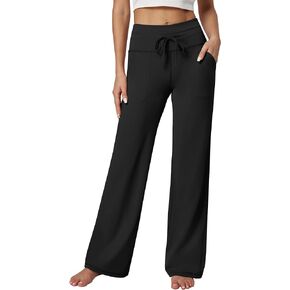 Heathyoga Wide Leg Pants for Women Sweatpants with Pockets High Waist Yoga Pants Comfy Loose Lounge Pants Flare Pants
