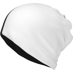 ASYG Knit Beanie Hat with Funny Half Black and Half White Design Hat for Men Women