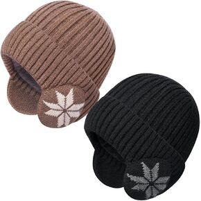 قبعة شتوية دافئة للجنسين من DANMY، قبعات صوفية ناعمة متماسكة للرجال والنساء، قبعة حياكة للرجال والنساء، واقي أذن للرجال in Kuwait