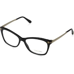 Tom Ford FT5353 Eyeglass Frames - Shiny Black Frame, Shiny Black Lenses, 54 mm Lens FT535354001
