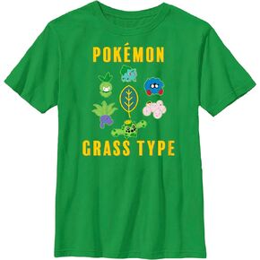 Pokemon Kids Pkmn Team Grass Group Boys Short Sleeve Tee Shirt