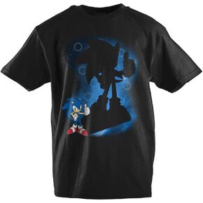 Bioworld Sonic The Hedgehog Shadow Spotlight Design Youth Boys Short-Sleeve shadBlack Tshirt