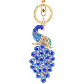 Peacock Keychains for Women Cute Rhinestone Animal Key Chain Charm Purse Handbags Charms Bag Backpack Tote Car Pendant Decor Girls Gift