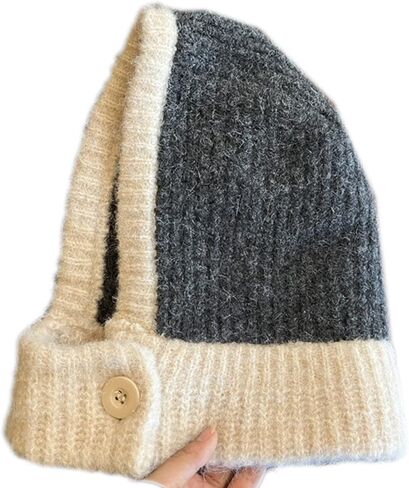 قبعة نسائية شتوية منسوجة من الصوف قبعة بالاكلافا بغطاء للرأس وشاح الرقبة لتدفئة الرقبة في الهواء الطلق قبعات وشاح قبعات مقاومة للرياح قبعة سحب in Kuwait