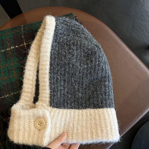 قبعة نسائية شتوية منسوجة من الصوف قبعة بالاكلافا بغطاء للرأس وشاح الرقبة لتدفئة الرقبة في الهواء الطلق قبعات وشاح قبعات مقاومة للرياح قبعة سحب in Kuwait