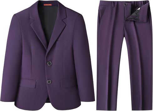 Lamgool Boys Suit 2 Piece Slim Fit Tuxedo Blazer Jacket Pant for Kids Prom Wedding Outfits Formal Set Size 4-16Y in Saudi Arabia