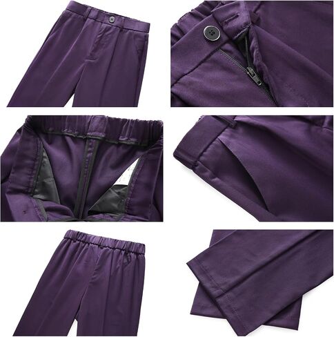 Lamgool Boys Suit 2 Piece Slim Fit Tuxedo Blazer Jacket Pant for Kids Prom Wedding Outfits Formal Set Size 4-16Y in Saudi Arabia