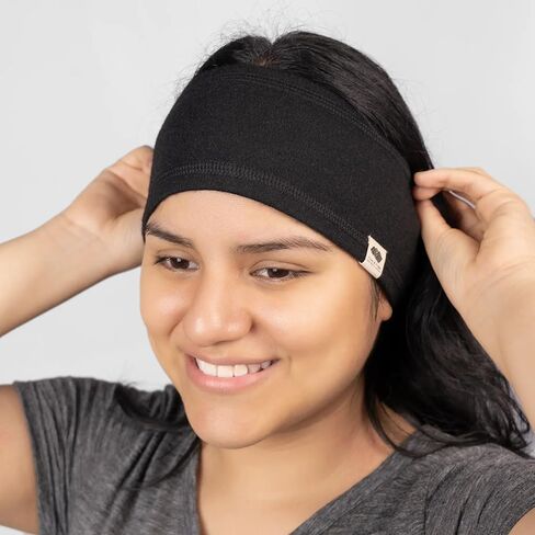 عصابة رأس من صوف الألبكة من أذرع الأنديز: 420 أسود متوسط ​​الوزن مقاس واحد in Kuwait