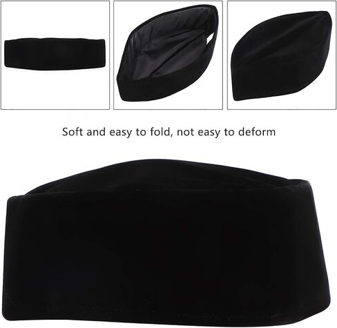TOPINCN Muslim Hat, Southeast Asian Malay Islamic Worship Soft Gold Velvet Cardboard Fixed Hat Muslim Hats for Men Adult 59cm Black in Saudi Arabia