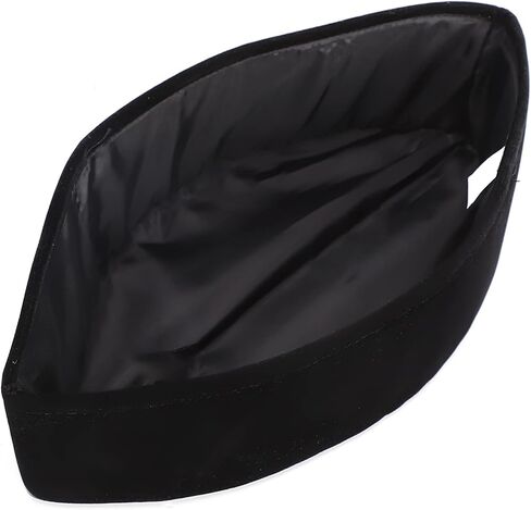 TOPINCN Muslim Hat, Southeast Asian Malay Islamic Worship Soft Gold Velvet Cardboard Fixed Hat Muslim Hats for Men Adult 59cm Black in Saudi Arabia